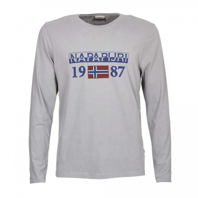 NAPAPIJRI pánské světle šedé tričko s dlouhým rukávem č.3