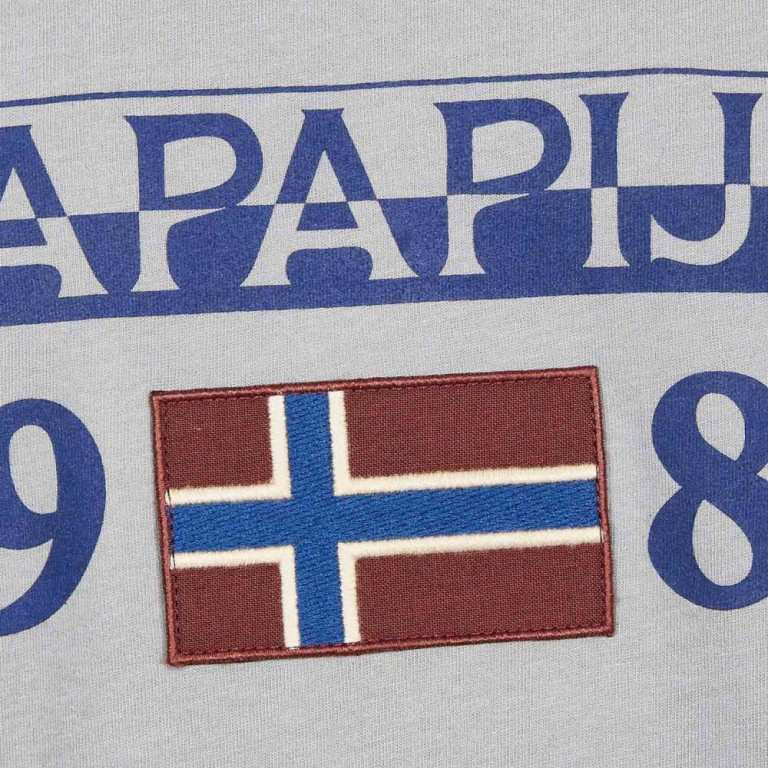 NAPAPIJRI pánské světle šedé tričko s dlouhým rukávem č.4