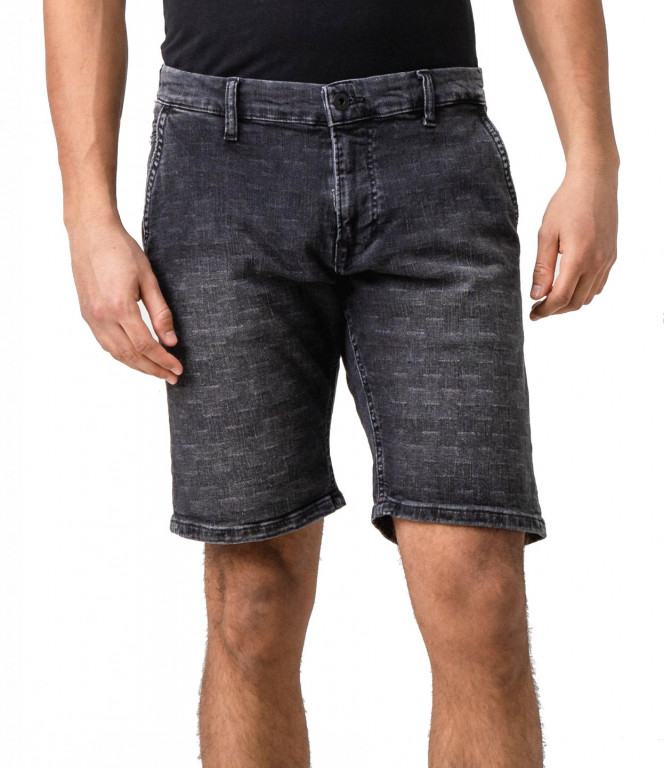 Pepe Jeans pánské denim černé kraťasy Noah short checkered č.1