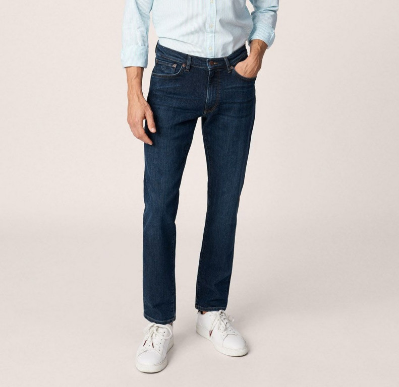 GANT pánské tmavě modré džíny slim gant jeans č.1