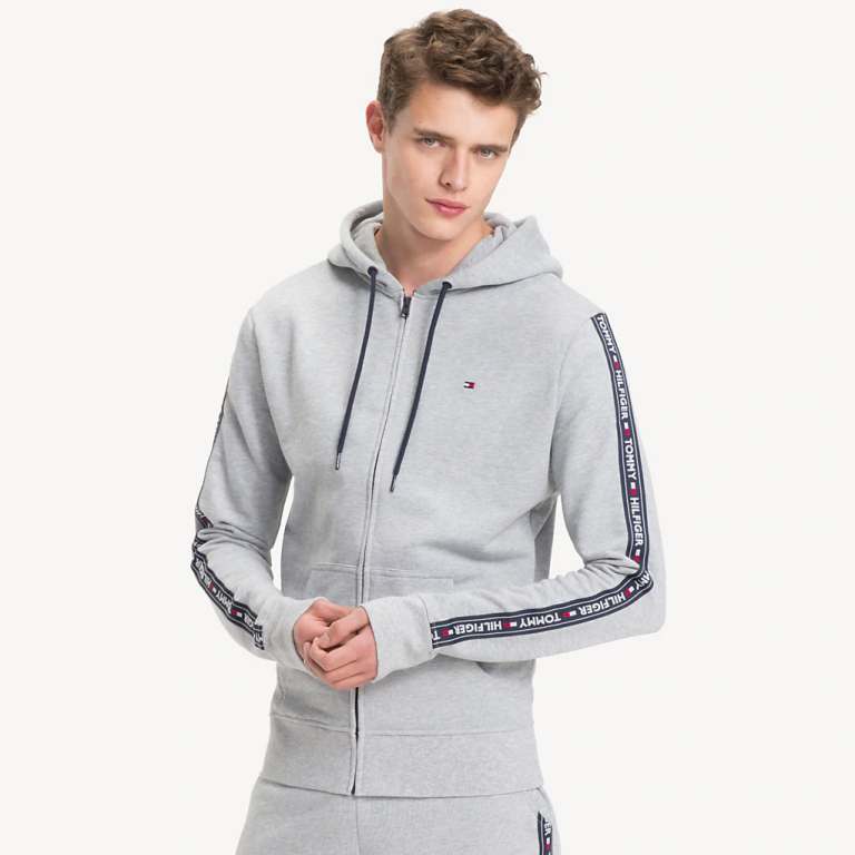 TOMMY HILFIGER pánská šedá mikina s kapucí č.1