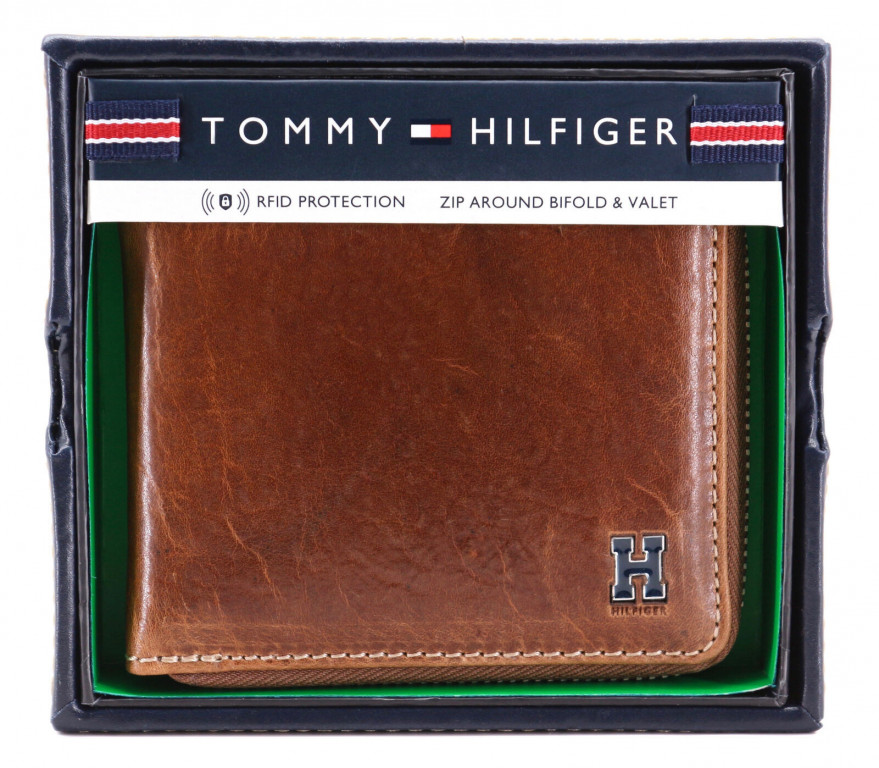 TOMMY HILFIGER pánská hnědá peněženka na zip č.3