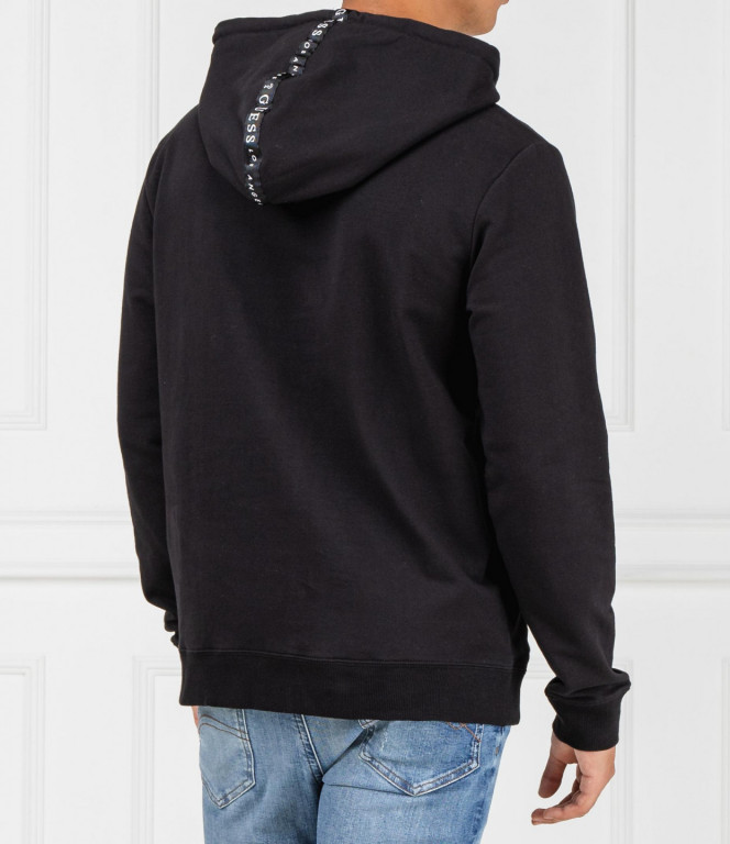 GUESS pánská černá mikina s kapucí č.4