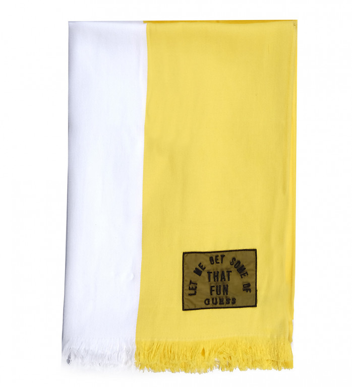 GUESS žluto bílý plážový pléd UNISEX č.3