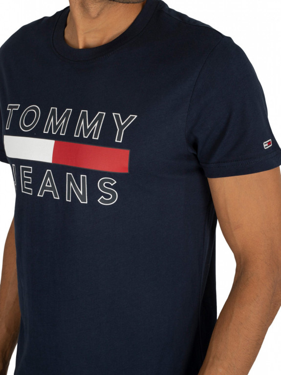 TOMMY JEANS pánské tmavě modré tričko s potiskem č.2