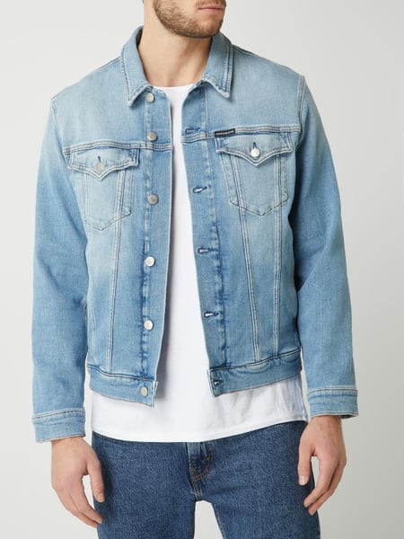 Calvin Klein pánská modrá denim bunda FOUNDATION SLIM DENIM JACKET č.1