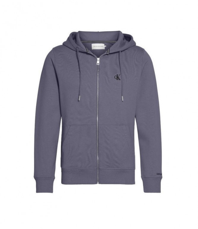 Calvin Klein pánská tmavě šedá mikina s kapucí ESSENTIAL REG ZIP THROUGH č.1