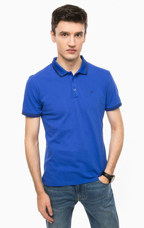 Armani Jeans pánské modré polo tričko č.1
