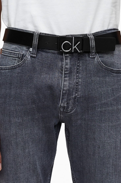 Calvin Klein pánský černý opasek Signature Buckl Belt č.3