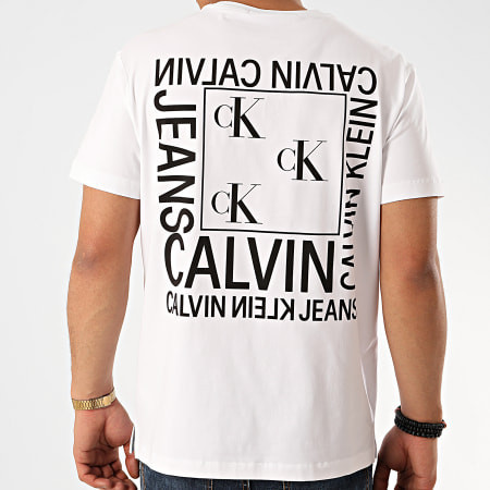 Calvin Klein pánské bílé tričko MONOGRAM CK SQUARE BACK REG TEE č.2