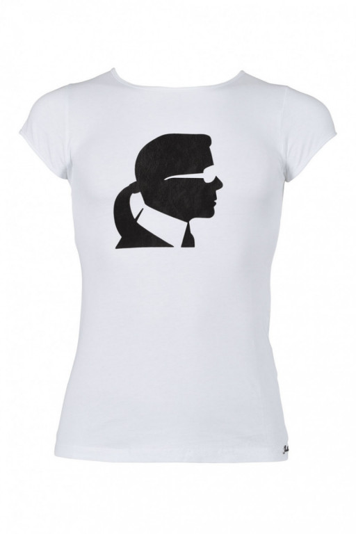 Karl Lagerfeld dámské bílé tričko s potiskem č.1