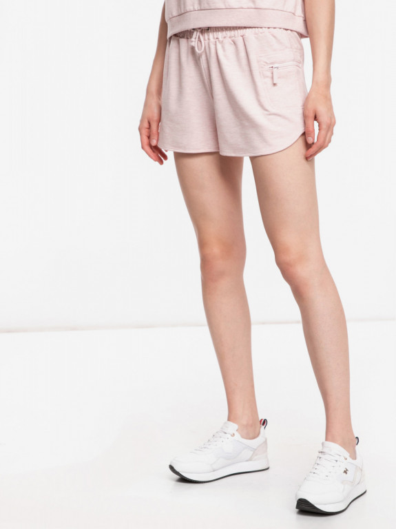 GUESS dámské světle růžové teplákové kraťasy Short Pant č.1