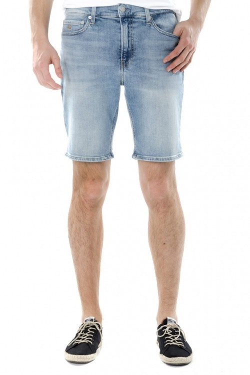 Calvin Klein pánské světle modré denim kraťasy SLIM SHORT č.1