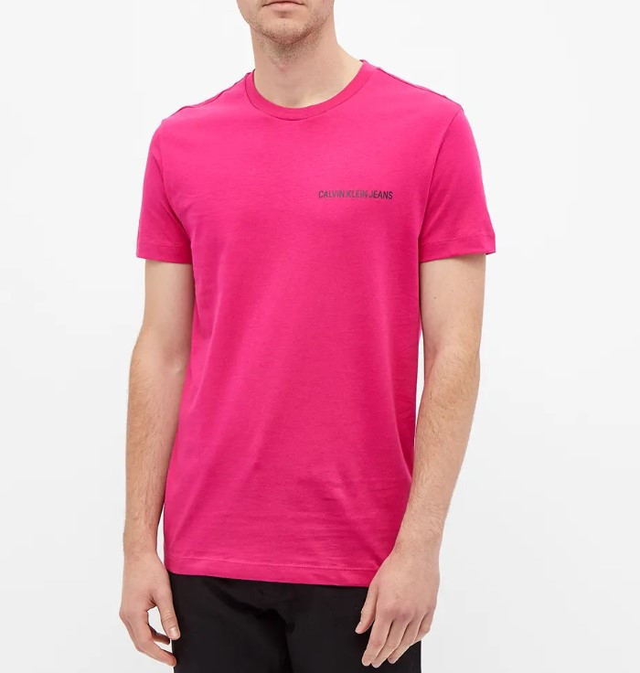 Calvin Klein pánské tričko party pink INSTITUTIONAL CHEST LOGO SS TEE č.1
