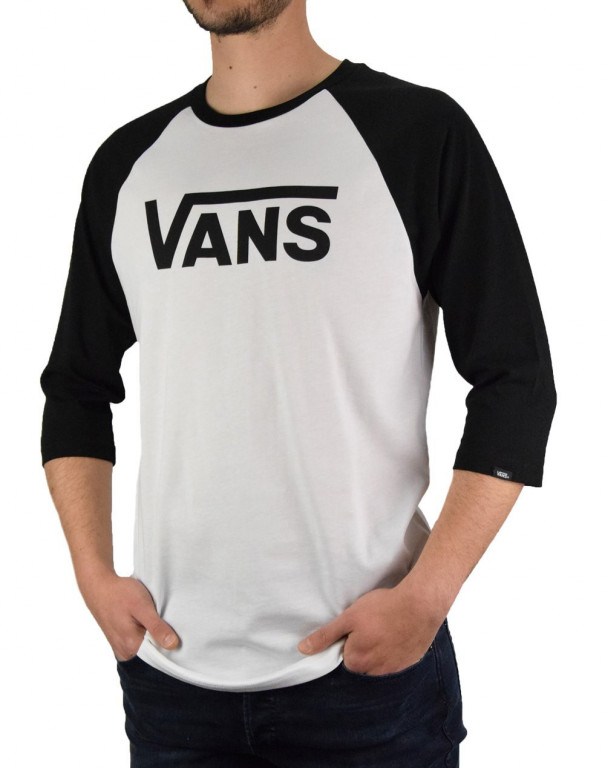 VANS pánské černo bílé tričko MN VANS CLASSIC RAGLAN č.1