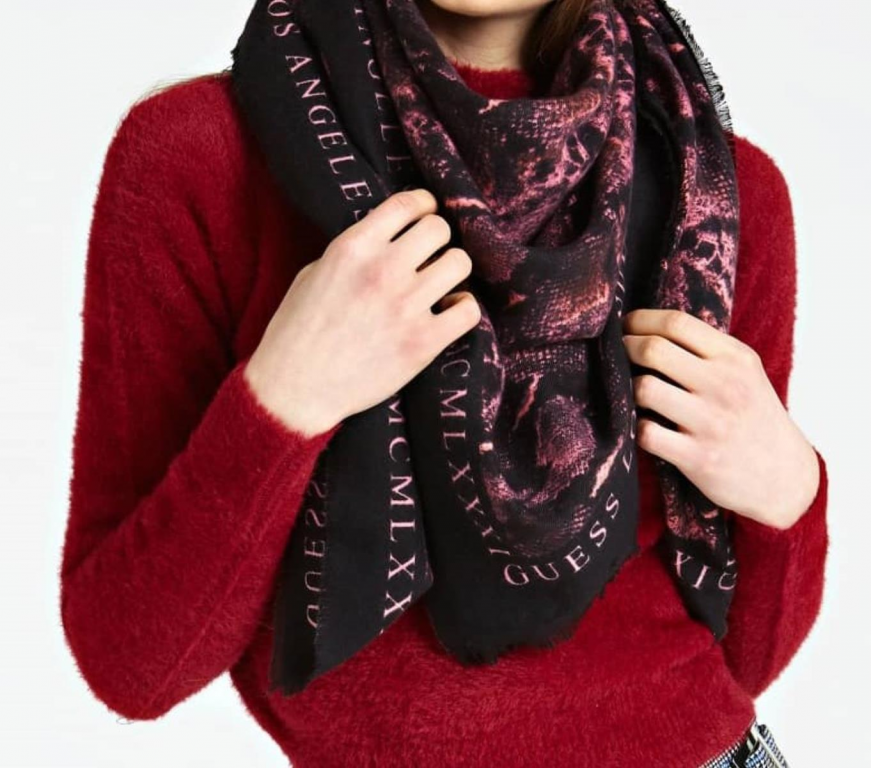 GUESS dámský černo růžový šátek č.2
