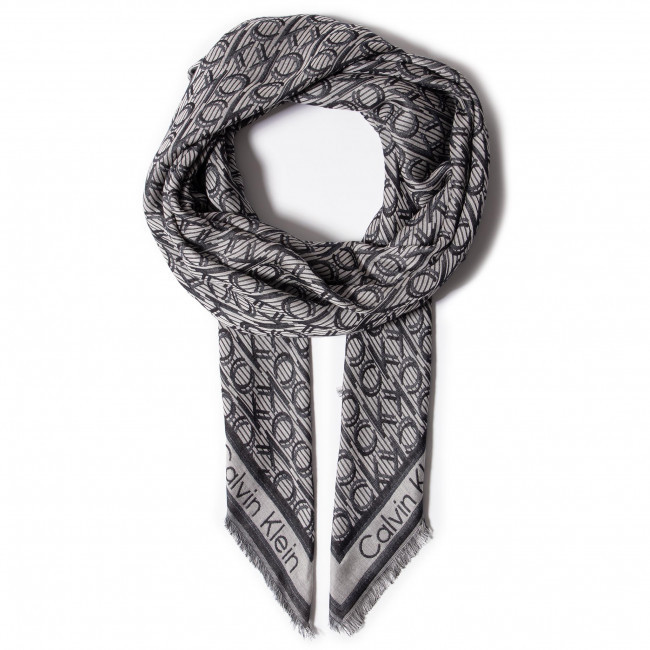 Calvin Klein dámský šedý šátek MONO J SCARF 130x130 č.1
