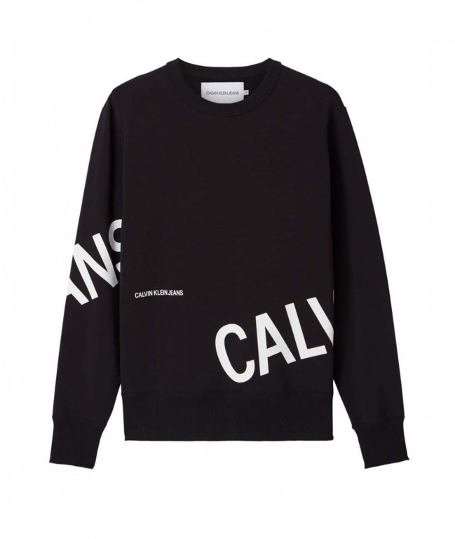 Calvin Klein pánská černá mikina STRETCH LOGO CREW NECK č.1