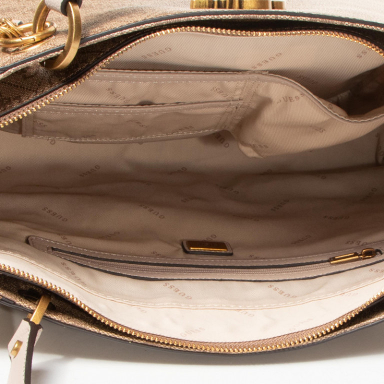 GUESS dámská světle hnědá kabelka NOELLE ELITE TOTE č.5
