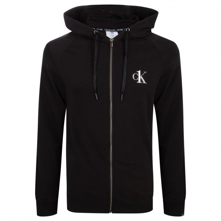 Calvin Klein pánská černá mikina s kapucí FULL ZIP HOODIE č.2