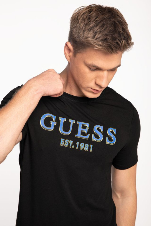 GUESS pánské černé triko s nápisem BRAKE CN SS TEE č.3