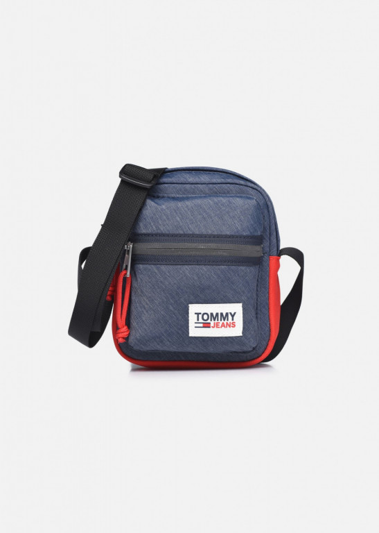 Tommy Jeans malá šedo-modrá crossbody COLLEGE TECH REPORTER CHAM č.1