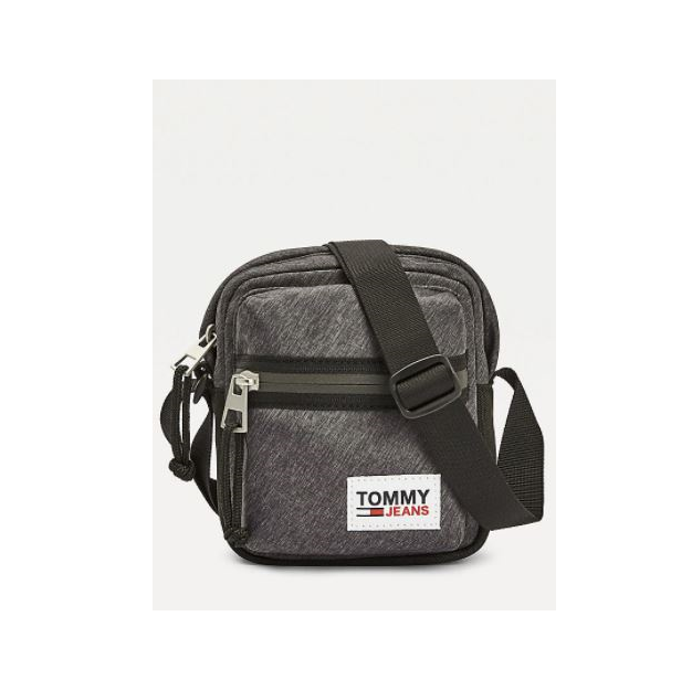 Tommy Jeans malá šedo-černá crossbody COLLEGE TECH REPORTER CHAM č.1