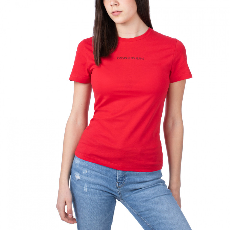 Calvin Klein dámské červené tričko SS CN TEE WITH BACK LOGO č.1