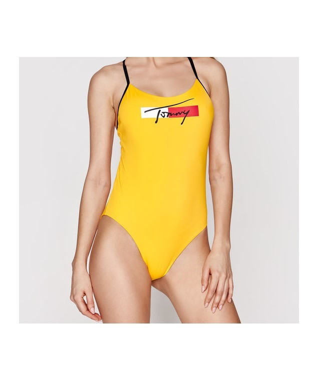 Tommy Jeans dámské žluté jednodílné plavky CHEEKY ONE-PIECE č.1