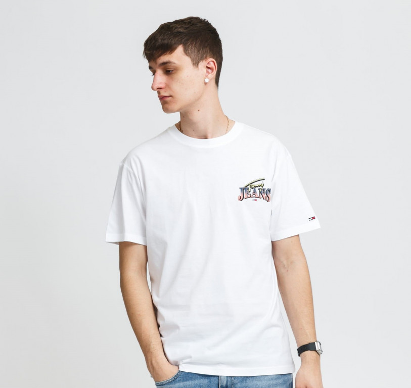 TOMMY JEANS pánské bílé tričko TJM DIAMOND BACK LOGO TEE č.1