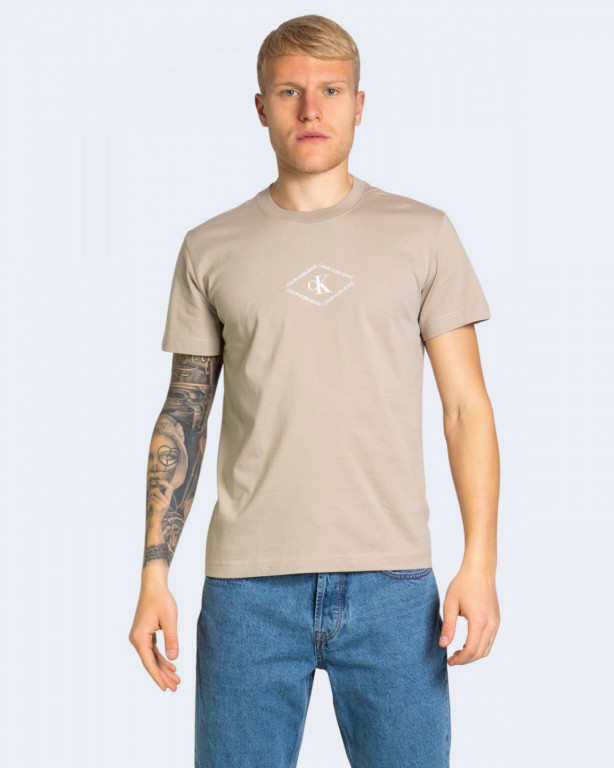 Calvin Klein Jeans pánské béžové tričko CK MONOTRIANGLE TEE č.1