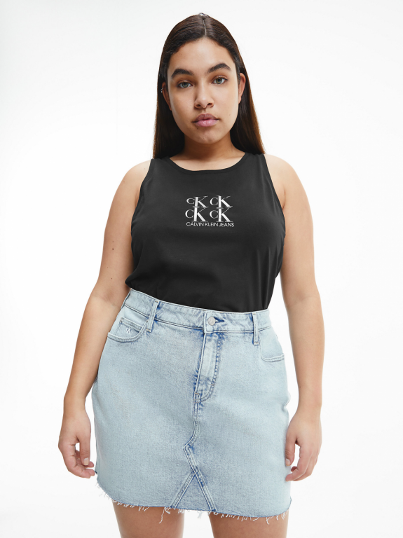 Calvin Klein Jeans dámské černé plus size tílko PLUS SHINE LOGO RACER BACK TOP č.1