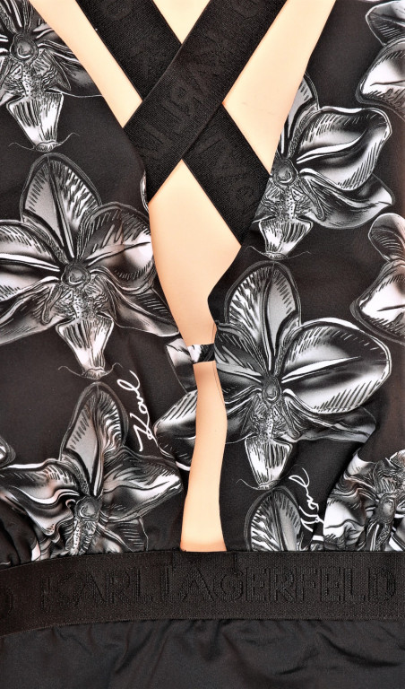 Karl Lagerfeld dámské jednodílné černé plavky ORCHID č.5