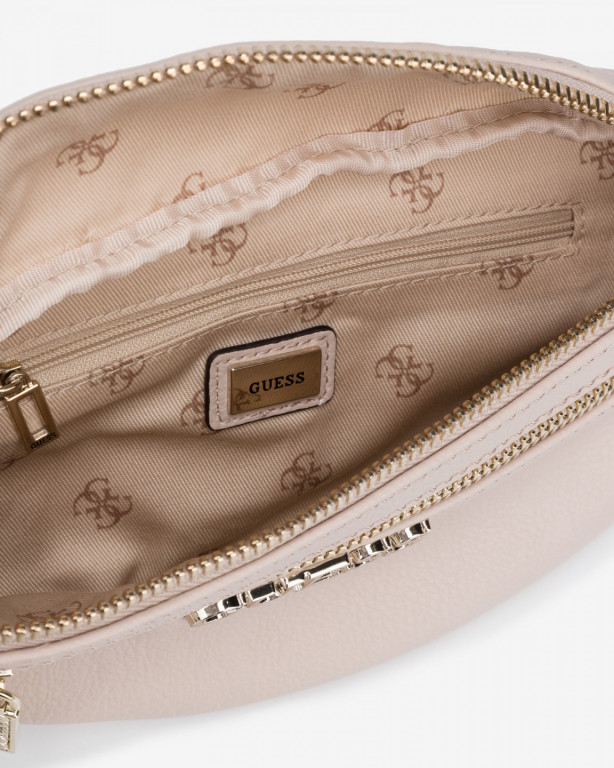 GUESS dámská béžová ledvinka MANHATTAN BELT BAG FRONT POCKET č.4