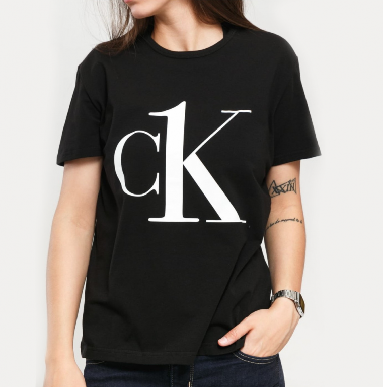 Calvin Klein dámské černé tričko S/S CREW NECK č.1
