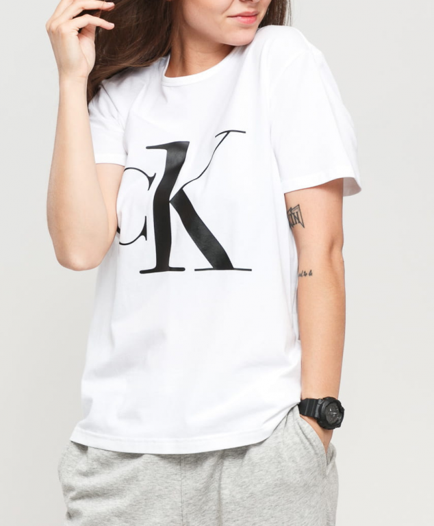 Calvin Klein dámské bílé tričko S/S CREW NECK č.1