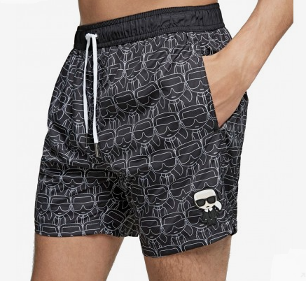 Karl Lagerfeld pánské černé plavky s motivy č.2