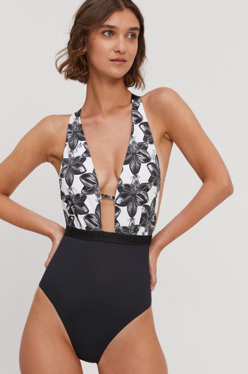 Karl Lagerfeld dámské jednodílné černé plavky ORCHID č.2