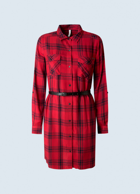 Pepe Jeans dámské červeno černé košilové šaty TERE č.3