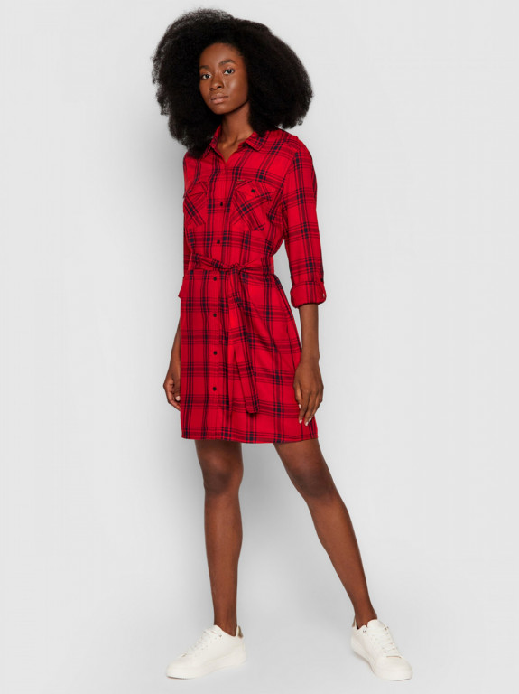 Pepe Jeans dámské červeno černé košilové šaty TERE č.1