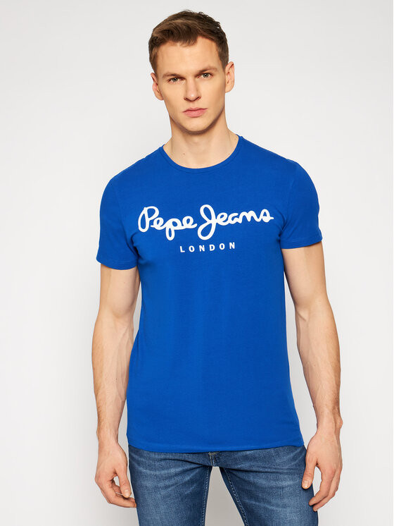 Pepe Jeans pánské modré tričko ORIGINAL STRETCH č.1