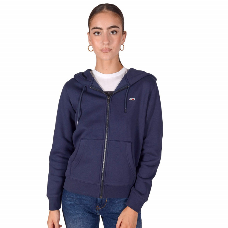 Tommy Jeans dámská tmavě modrá mikina s kapucí TJW REGULAR HOODIE ZIP THROUGH č.1